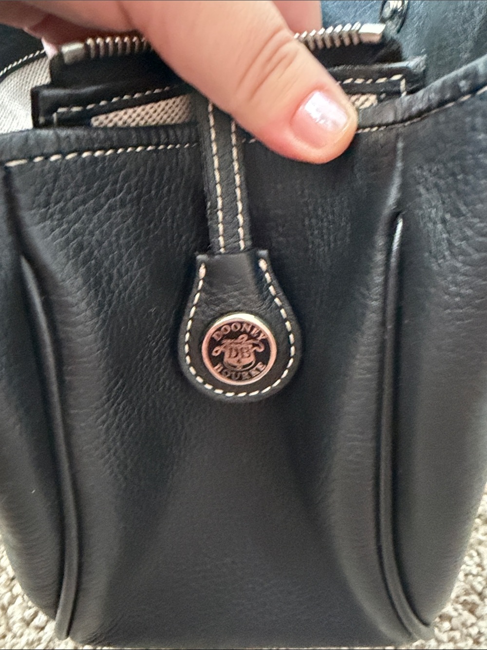 Dooney & Bourke Black Leather Satchel - Picture 5 of 10